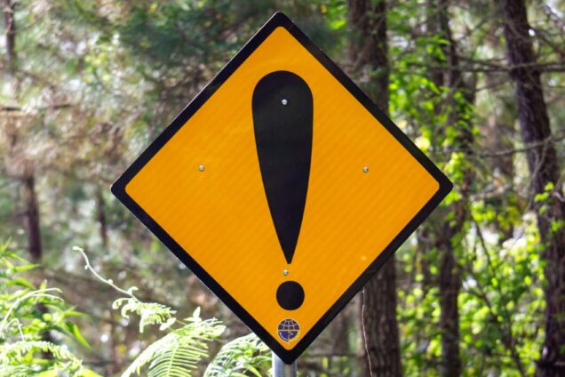 Road warning sign